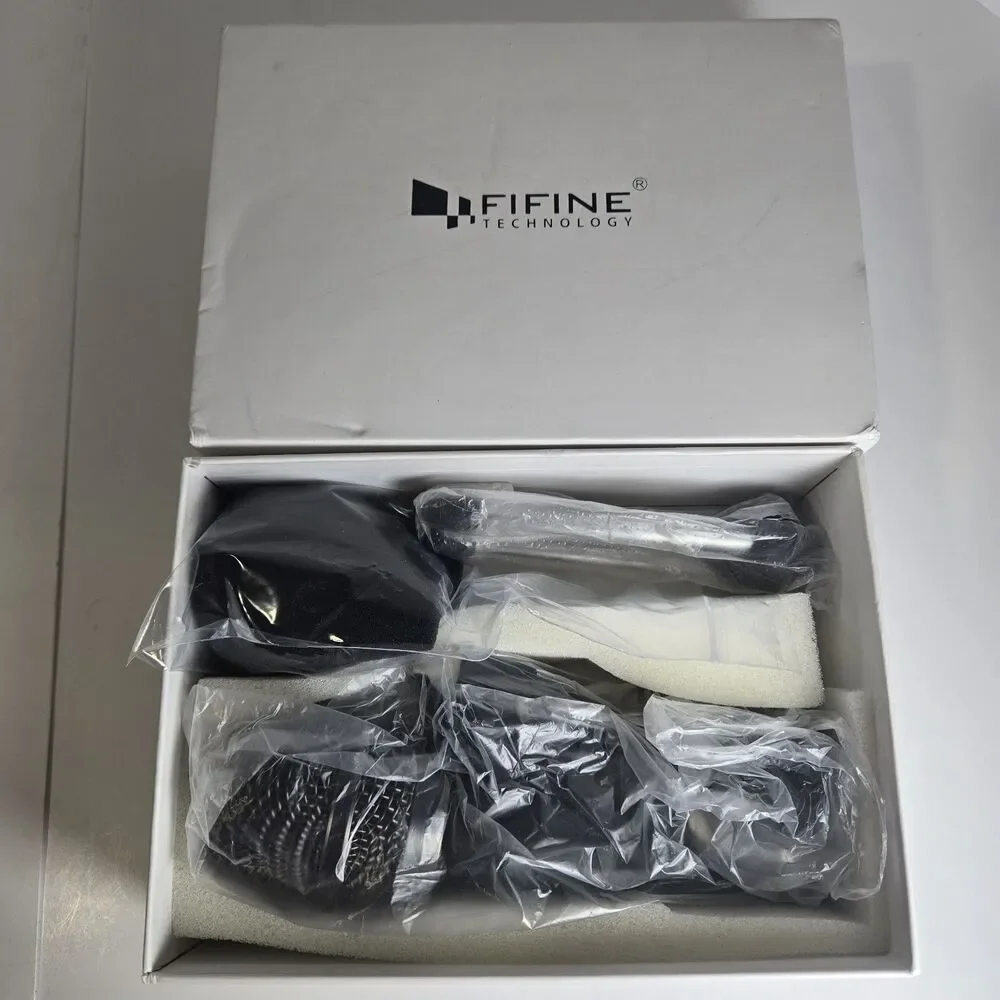 FIFINE K6 Wired Dynamic Microphone Handheld Vocal Karaoke Mic w/ Box Accessories